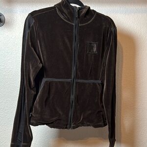 Paco Rabanne Brown Velour Zip-Up Hoodie